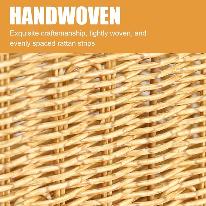 Rattan Basket, Waterproof And Sturdy Built, 38x26x13cm, Weaving Laundry Organizer, Rattan Storage Basket, Portable And Lightweight, For Laundry Rooms, Bathrooms, Bedrooms, Or Kitchens Use