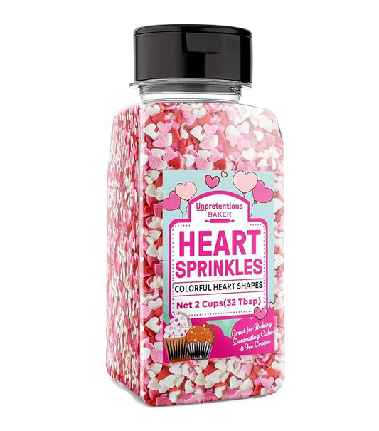 Unpretentious Heart Sprinkles, 2 Cup, Mix, Colorful, Dessert Decorating (9.6 Ounce)