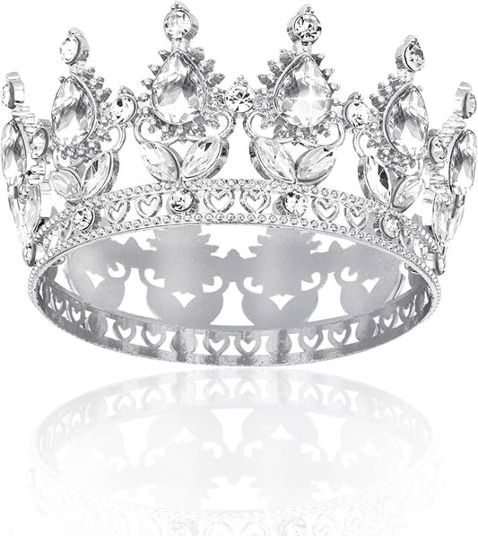Silver Crown Cake Topper Happy Birthday Cake Toppers Wedding Cake Toppers Mini Crowns for Flower Bouquets Party Decorations