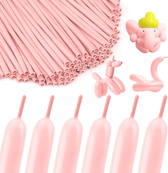 Pink 260 Balloons Pink Long Balloons for Tying Balloon Arch Latex Balloon 100 Pcs Macaron Pink Balloons Long Skinny Balloons Pink 260Q Balloons for Party Suppies Gender Reveal Wedding Decorations