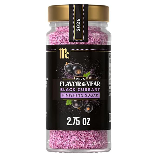 McCormick Finishing Sugar, Black Currant, 2026 Flavor of the Year, Rimming & Baking Sugar, For Dessert, Ice Cream, Muffins, Cupcakes, Pie, Cocktails, Fruit, and More, 2.75 oz
