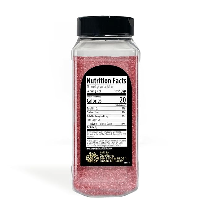 GranAroma Red Sanding Sugar, 2 lb, Decorative, Cookies & Sweets