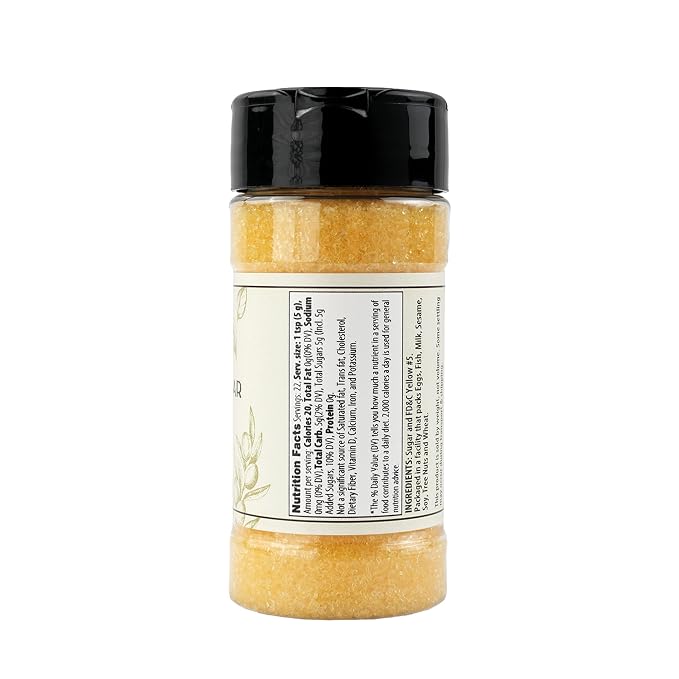 Olive & Vine Yellow Sanding Sugar, Sweet Finish, For Baking & Decorating, Rich Tradition, Authentic Taste, For Global Recipes (4 Ounce)