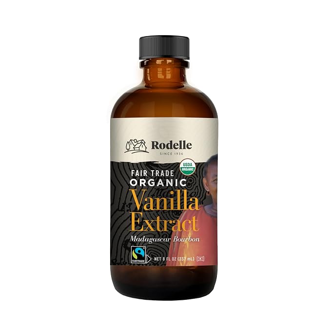 Rodelle Organic Fairtrade Madagascar Vanilla Extract, Made In USA, 8 Fl Oz.