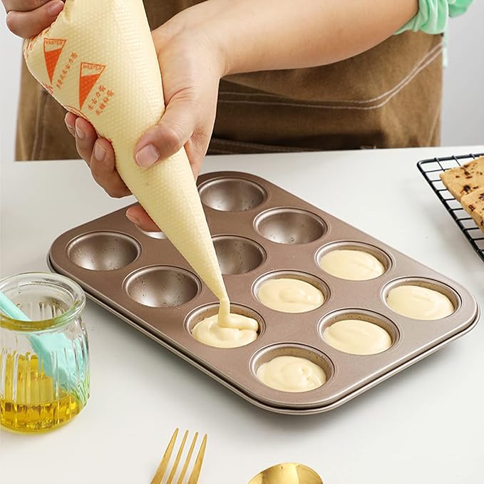 LABOTA Piping Bags Disposable,10 Inch Pastry Bags,200 Tipless Icing Bags for Cake Decorating