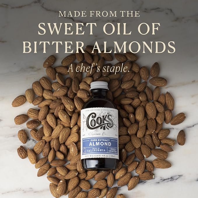 Cook's, Organic Pure Almond Extract, for Baking, Cookies, Cakes, Pastries, Maripan, 32 oz