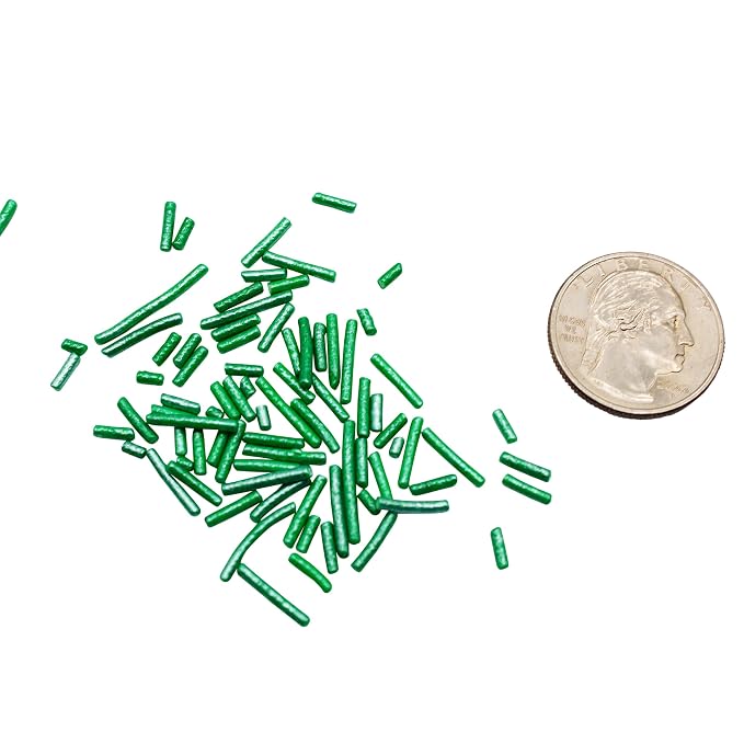 Naturejam Dark Green Sprinkles BULK Jimmies - Edible Cake Cupcakes Dessert & Ice Cream Topping-1 Pound