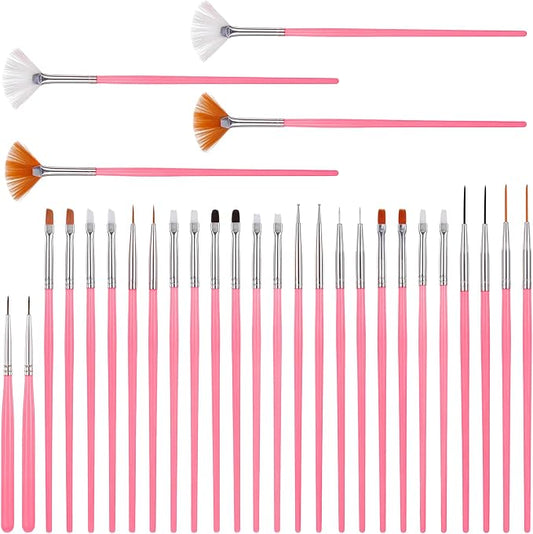 30 PCS Food Paint Brush, Food Safe Paint Brushes, Pastry Baking Brush, Baking Decorating Tools Cookie Brushes DIY Tool Set Cake Decorating Painting Tool Icing Pastry Brush(Pink)