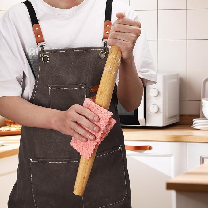 Classic French Rolling Pins Bamboo Wooden Rolling Pin for Baking Pizza Dough Pie Cookie, 18-Inch
