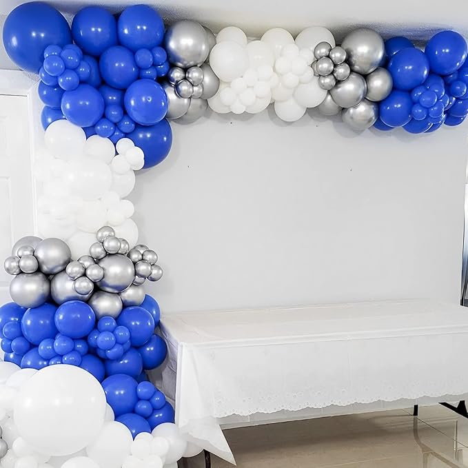 Voircoloria 105pcs Royal Blue Balloons 12inch Party Balloons for Birthday Graduation Baby Shower Anniversary Nautical Party Decorations