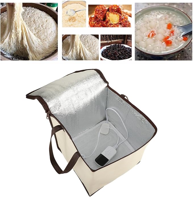 Bread Proofer Foldable Proofing Box Dough Proofer Heater Sourdoughs Starter Warmer Heat Preservation Aluminum Film Thick Insulation Portable Handle Su, 35L