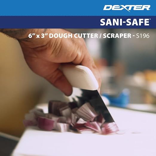 Dexter Russell S196Y Sani-Safe 17303Y Dough Cutter/Scraper, 6" x 3" Stainless Steel Blade with Textured Yellow Polypropylene Handle, Bakery and Pastry Dough Scraper, NSF, Made in USA