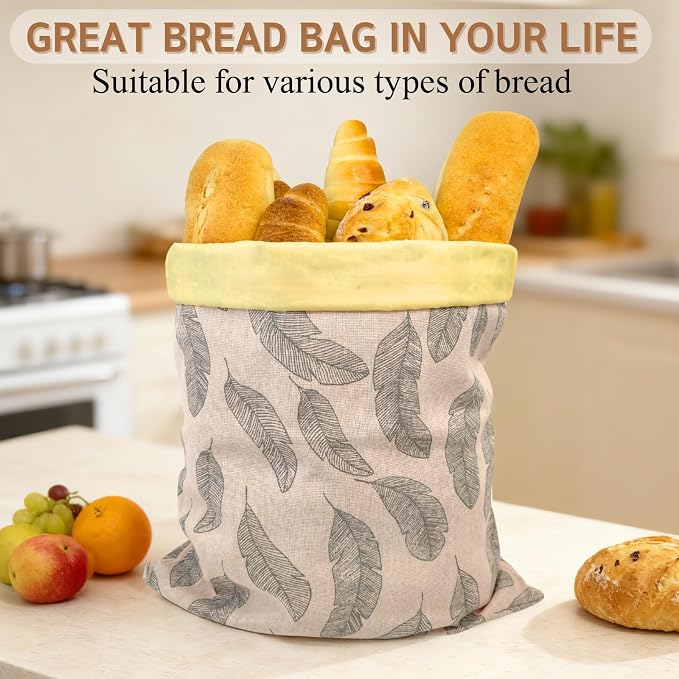 2 Pack Beeswax Bread Bags for Homemade Bread with Zipper, Large 13x17'' Reusable Beeswax Sourdough Bread Storage Bag, Keep Loaves Fresh Longer, Freezer Safe & Airtight, Natural, Zero Waste