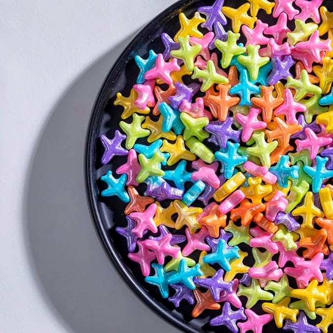 NIPEOR Rainbow Airplane Sprinkles for Cake Cupcake Decorations,Edible Pearl Sprinkles 4.6oz/130g Edible Sprinkles Topping ,Sprinkles for Cake Cupcake Decorating, Sugar Candy Sprinkles (Colored Airplane)