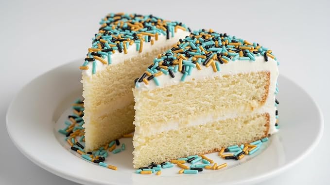 NCS Black, Gold & Light Teal Jimmies Edible Sprinkles – Cupcake, Cake & Cookie Decorations, 7 oz