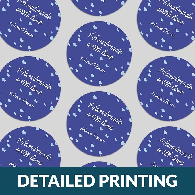 Personalized Handmade with Love Stickers – Custom 2" Round Packaging Labels for Small Business Orders, Gifts, Boxes & Envelopes (50–1000 Stickers) (Love Confetti)