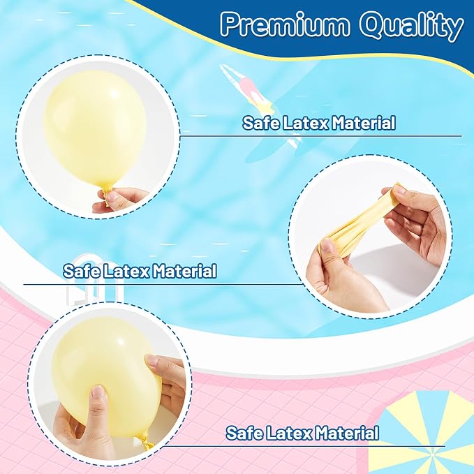 152PCS Summer Beach Balloon Arch Kit Pool Colorful Macaron Balloon Garland for Swimming Party Decorations Pastel Pink Beach Ball Birthday Wedding Gathering Supplies Decor