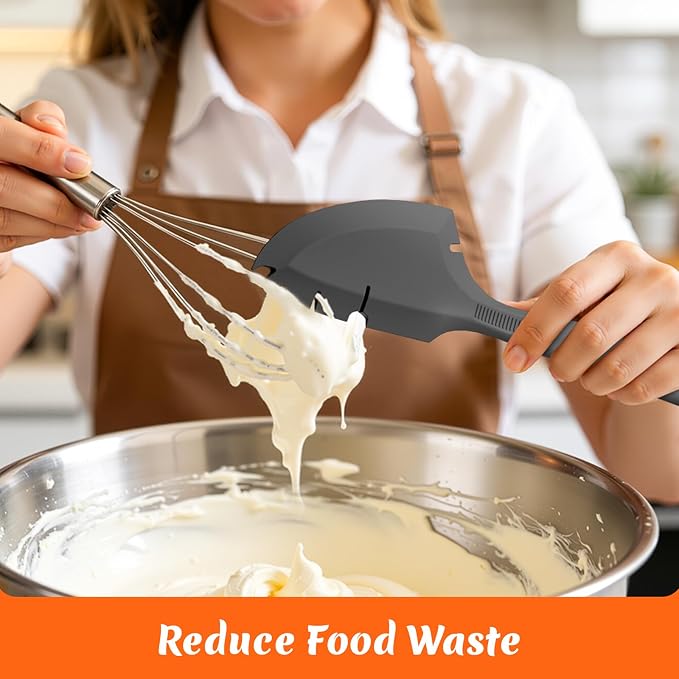 Silicone Bowl Scraper Spatula for KitchenAid Mixers, Heat Resistant Beater Blade Cleaner for Paddle Attachments, Dough Hooks & Mixing Bowls(Grey)