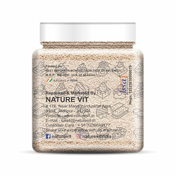 NatureVit Baker's Instant Dry Yeast, 200g | Premium Yeast for Baking Bread, Pizza, Cake, Doughnuts, and Wines | Fast-Rising & Long Shelf Life