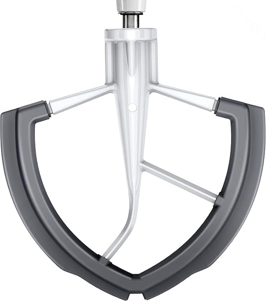 Flex Edge Beater for KitchenAid 6QT Bowl-Lift Stand Mixer, Beater with Double Silicone Edge, Mixer Paddle, Perfect 6 Quart Bowl-Lift Stand Mixer Attachment for KitchenAid, White