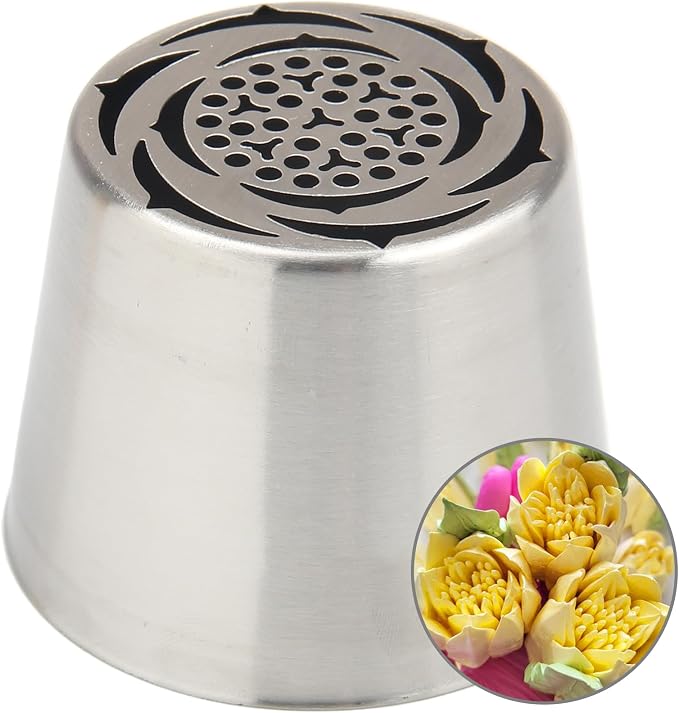 Extra Large Russian Piping Tips - Stainless Steel Flower Nozzles Set for Cake Decorating, Rose & Floral Icing Tips for Cupcakes, Cookies Professional Baking Tools (XXL, Style 54)