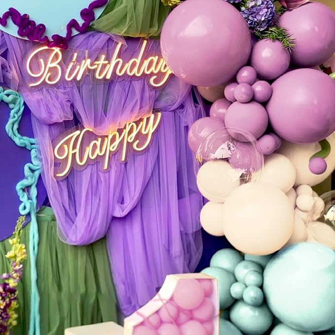 Dusty Purple Green Nude Balloon Garland Arch Kit, 160Pcs Boho Blush Pastel Green Light Brown Balloons for Baby Shower Birthday Wedding Wildflower Party Decoration