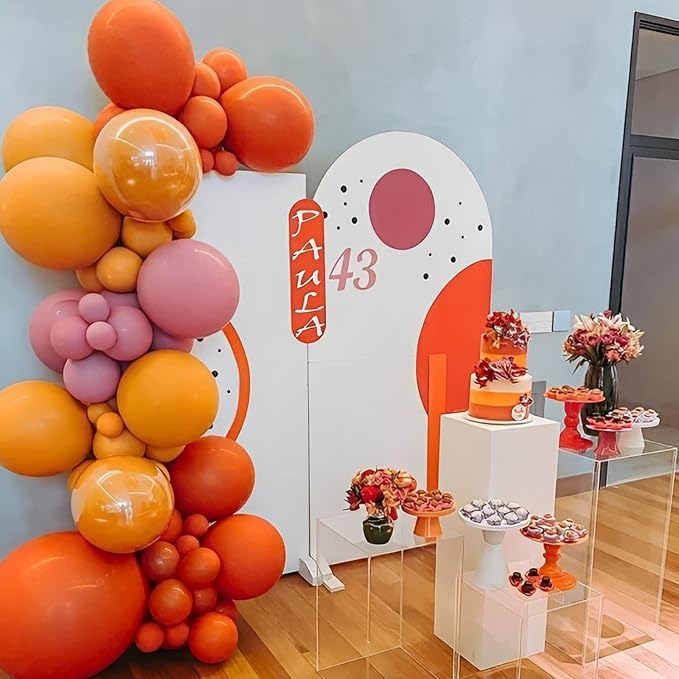 Voircoloria 130pcs Orange Balloons Different Sizes 18" 12" 10" 5" Orange Matte Latex Balloons for Boys Girls Birthday Baby Shower Gender Reveal Wedding Gender Reveal Autumn Party Decorations