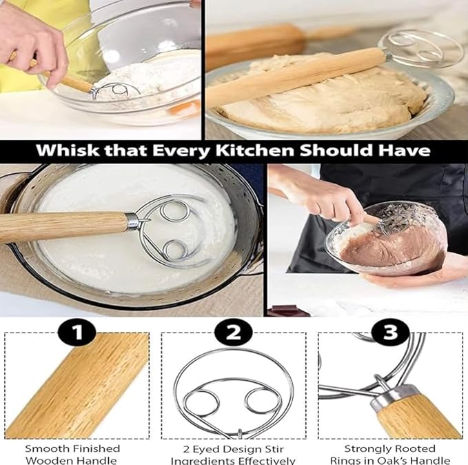 Premium Bread Proofing Basket Set – 9" Round & 10" Oval Sourdough Baskets with Dough Whisk, Bread Lame, Scraper & Silicone Brush – Rattan Bread Baking Kit for Perfect Fermentation & Artisan Loaves