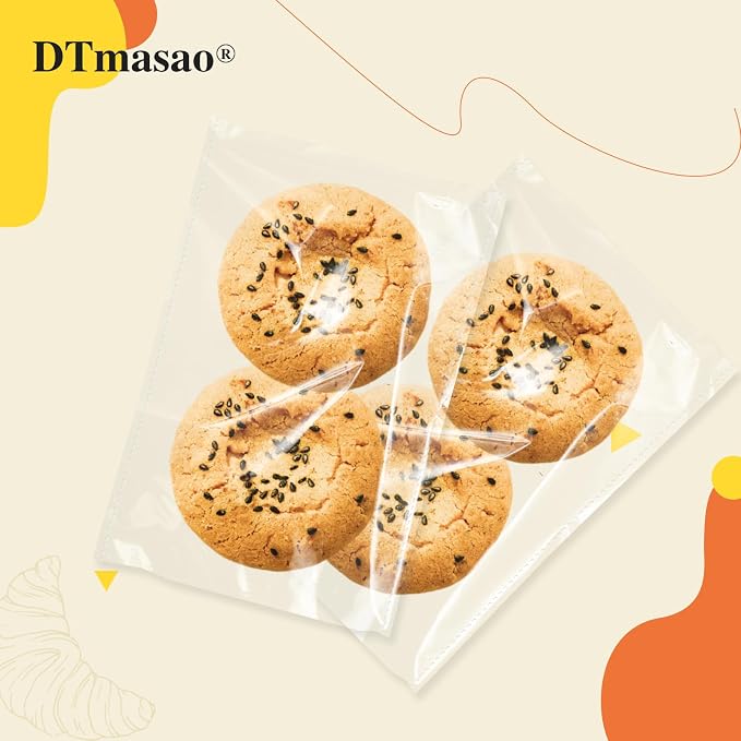DTmasao 6x9 Inches 100 Pcs Self Sealing Cellophane Bags Clear Cookie Bags Resealable Cellophane Bag for Packaging Gifts,Cookies,Favors,Products,Candy