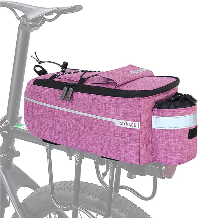 RAYMACE Bike Rear Rack Bag, Bike Trunk Cooler Bag, Bicycle Pannier for Warm or Cold Items (Violet)