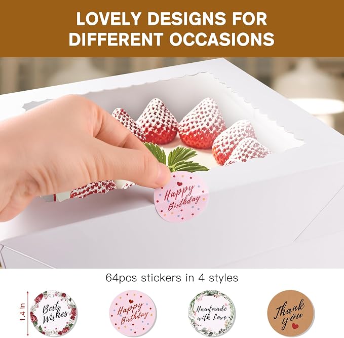 10 Pcs Cake Boxes, 10x10x8 Inches Tall Box with Lids Boards, White Bakery Boxes with Window, Square Box Boards with Lids for Cake, Donuts, Cookies, Wedding, Birthday, Party