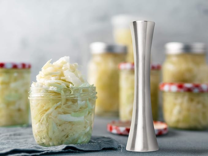 Farm to Table Stainless Steel Sauerkraut/Kimchee Pounder Tamper, 10"