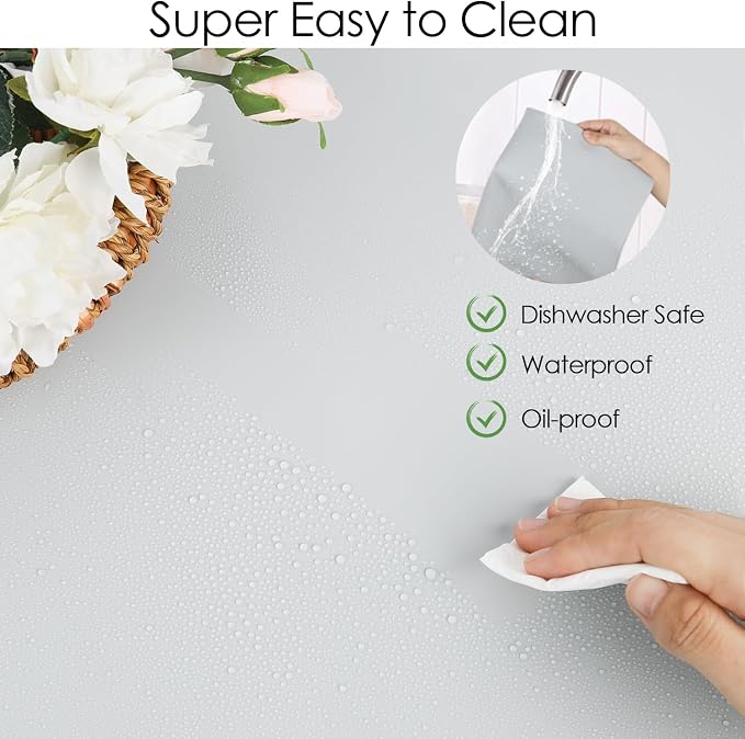 Extra Large Silicone Mat, 31.5x17 Inch Heat Resistant Mat for Kitchen Counter, Non-Stick Silicone Baking Mat for Dough and Pastry, Thick Silicone Pad Countertop Protector, Gray