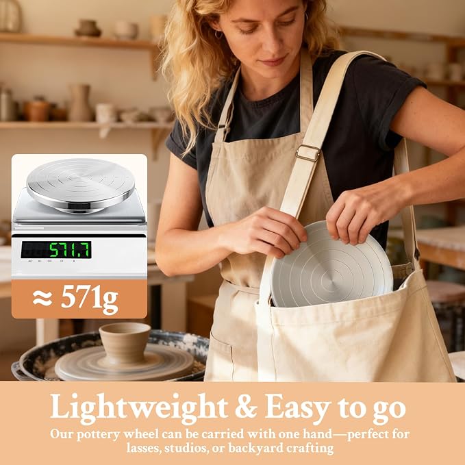 Yncotte Pottery Wheel, 7 Inch Sculpting Wheel Double-Sided Banding Wheel Pottery Turntable Aluminium Alloy Metal Rotating with Ball Bearings for Ceramics Clay Model Making Cake Decor Paint Spraying