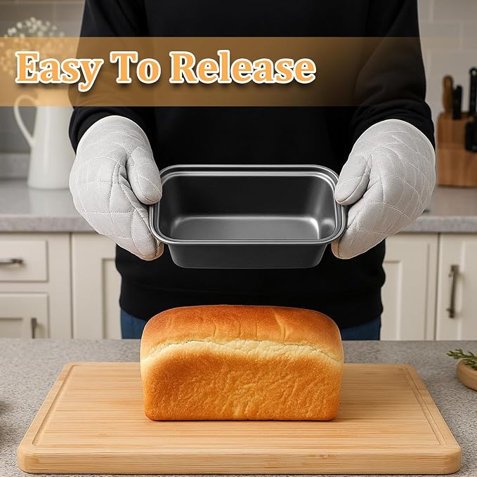 12 Pcs Mini Loaf Pan for Baking Bread, Non-Stick Carbon Steel Baking Bread Pan 6.1 x 3.3 x 2.1 Inches Small Banana Bread Tins for Oven Bake Small Rectangular Bread
