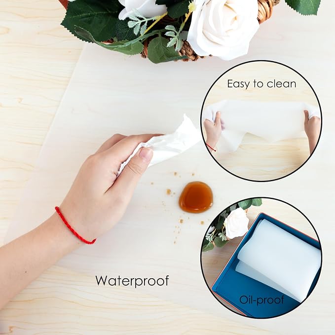 Extra Large silicone Mats, Food-Grade Kids Silicone Placemats Silicone Mats for Kitchen Counter Heat Resistant Mat, Non Stick Silicone Mat for Craft Pastry Baking, 27.6'' x 15.7''translucent white