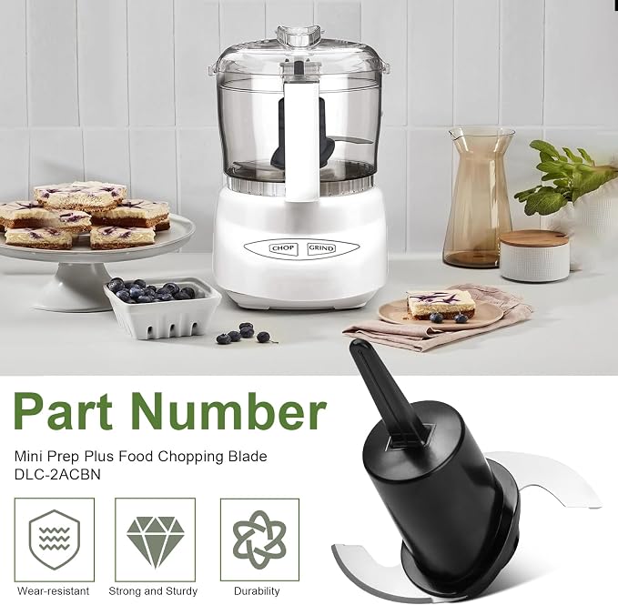 DLC-2ACBN Mini Prep Plus Chopping Blade for Cuisinart Food Processor DLC-2A | Food Processor Blade Compatible with DLC-2A Cuisinart Mini Prep Plus Food Processor 3 Cup, Black, 1 PCS