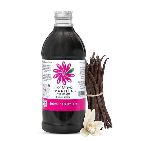 Flor Maya Vanilla Extract – Premium Aged Blend Made with Mexican Vanilla Beans | Gourmet Vanilla Bean Extract for Baking, Cooking & Desserts | Gluten Free, Non-GMO, No Coumarin | 16.9 fl oz