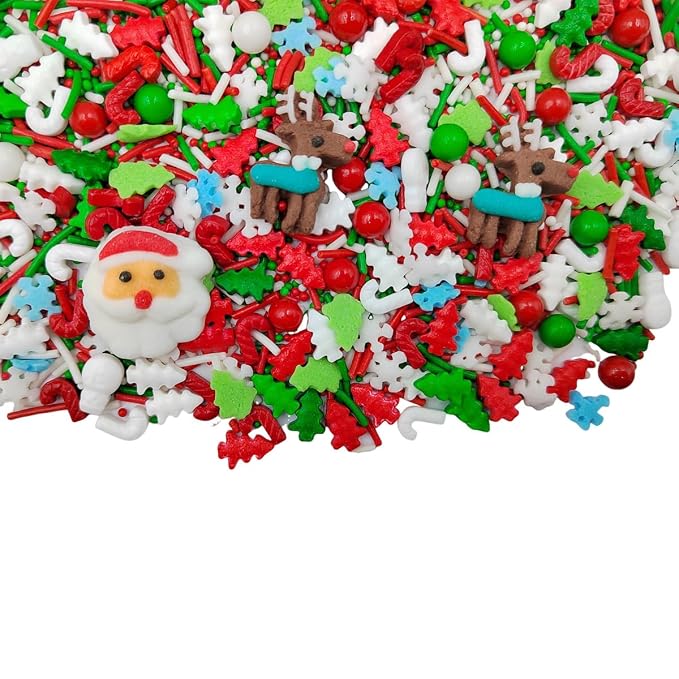 EPHVODI Christmas Sprinkles Edible Santa Claus and Christmas Reindeer Sprinkles for Cookie Decorating Holiday Baking Cupcake Cake Toppers Decoratings Supplies