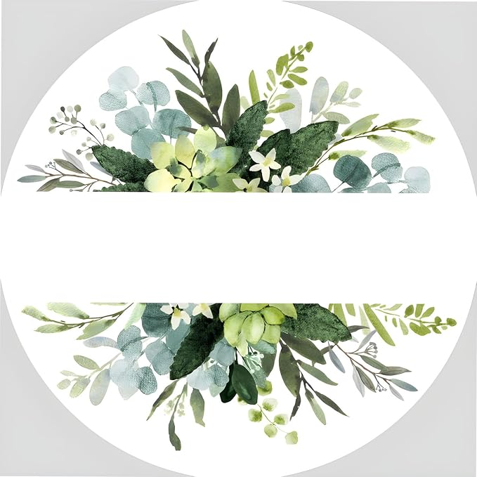 Custom Stickers for Weddings, Birthdays & Businesses - Personalized Labels with Your Logo - Waterproof, Fade and Heat Resistant - Pack of 100-1000 (Wreath Q, 2.5 Inch)