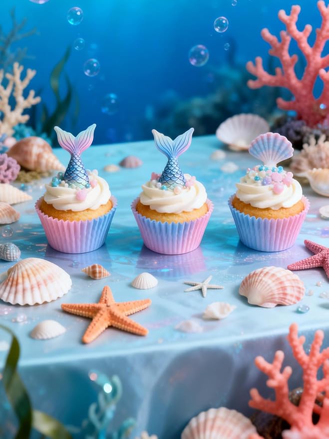 300 Pcs Gradient Color Cupcake Liners, Cake Baking Cups - Gradient Cupcake Wrappers, Standard Muffin Cupcake Wrappers Holders (Base Dia 1.97in, Height 1.18in, Top Dia 2.76in) (Gradient)