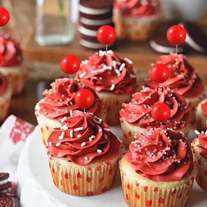 27 PCS Flower Cake Decorations Red Cake Decorations Boho Butterfly Cake Toppers with Rose Artifical Flowers Palm Leaves Balls Happy Birthday Cake Topper for Birthday Party Wedding Baby Shower