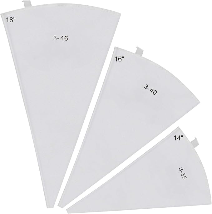 LoveBB 3 Pack Reusable Pastry Piping Bags, 14, 16, 18 Inch Canvas Cake Decorating Bags