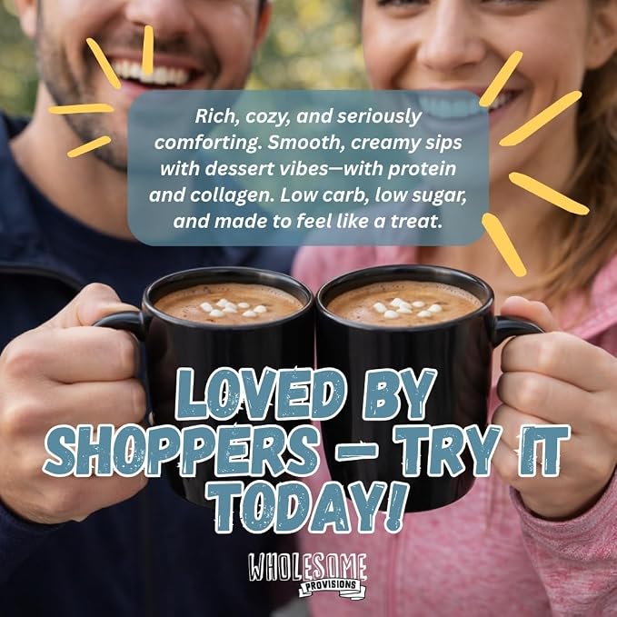 Protein Hot Chocolate, Keto Hot Chocolate Mix, Low Carb Hot Cocoa, 15g Protein, 2g Net Carbs, Low in Sugar, Instant Hot Coco, 7 Individual Macro-Controlled Packages (Marshmallow, 5 Pack)