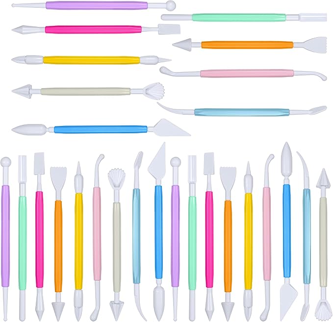 cobee 3 Set Air Dry Clay Tools, Fondant Sculpting Tool Set, Polymer Clay Tools for Modeling Decorating Tool, Clays Sculpting Sets for Cookie Cake Decorating, Sugarcraft Sculpture Pottery