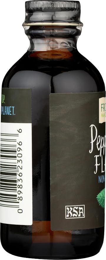 Frontier Co-op Organic Peppermint Flavor, 2 Ounce Glass Jar, Non-Alcoholic, Great for Baking, Coffee and More