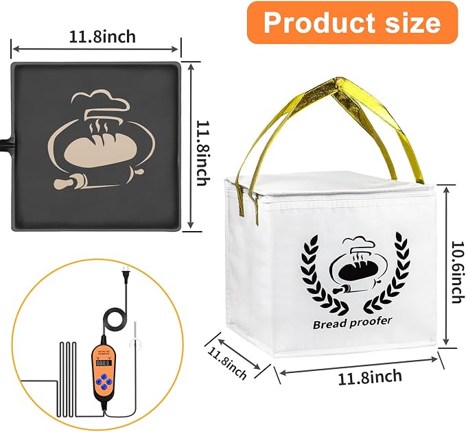 Bread Proofer Heating Pad with Warming Box, Winter Sourdough Dough Proofing Box, for Bread Making,Sourdough Warmer