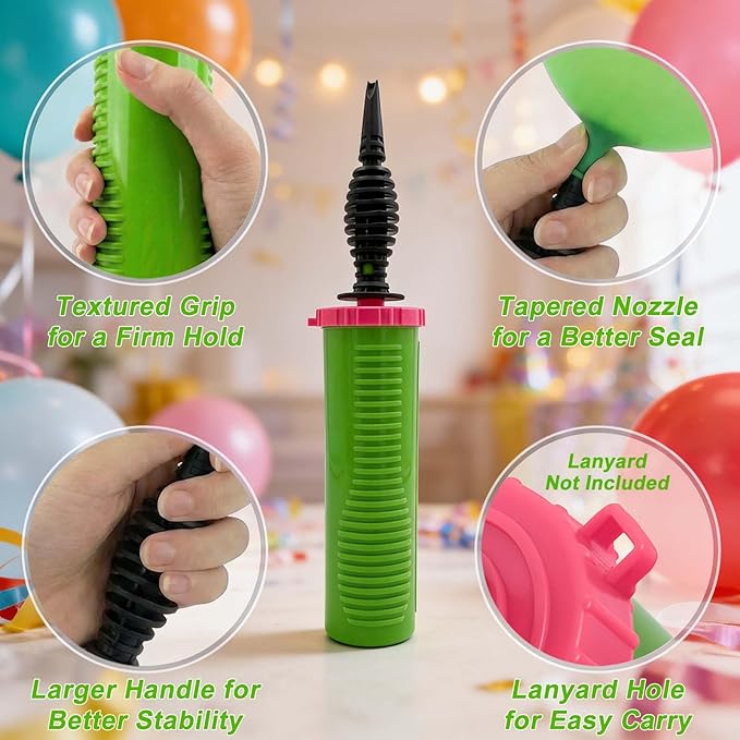 Balloon Pump Handheld - Dual Action Manual Air Inflator for Balloon, Rapid Two-Way Blower for Party Decoration