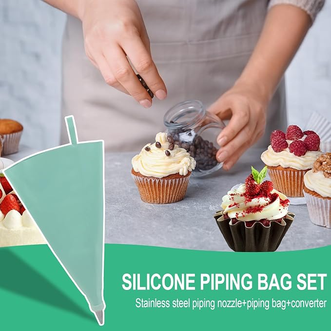 137 Pcs Cake Decorating Kit, Cake Decorating Set with Cake Turntable, Cake Decorating Tools, 3 Cake Scrapers, 2 Spatulas, 32 Piping Bags, for Beginners or Professional