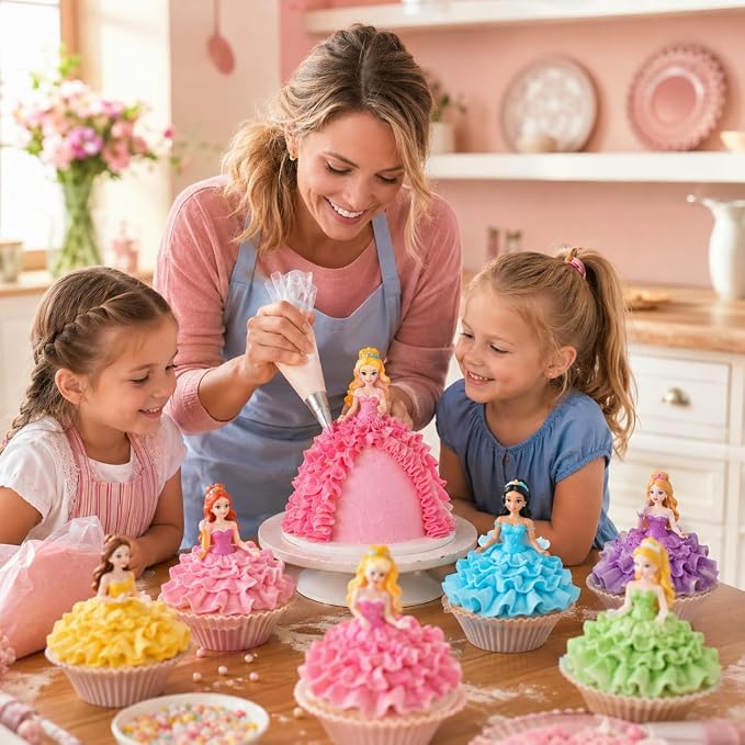 7 Pcs Pleated Skirt Piping Nozzles Set, Stainless Steel Russian Piping Tips Set For Pastry Fondant, DIY Icing Nozzle Tool for cakes